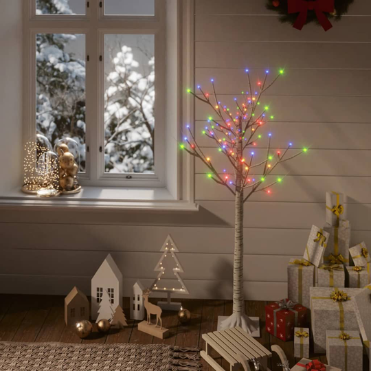 vidaXL Joulukuusi 120 LED 1,2 m värikäs paju ulos/sisälle
