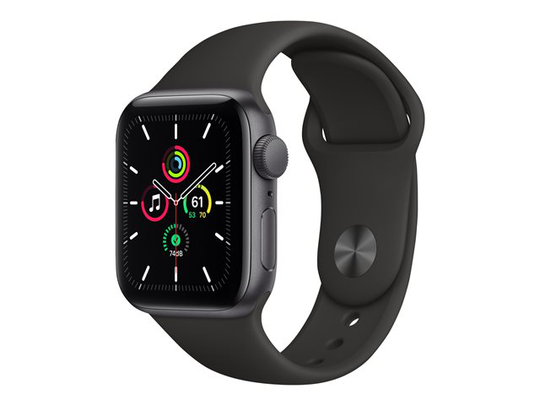 Apple Watch SE (GPS) 40mm tähtiharmaa alumiinikuori / musta urheiluranneke MYDP2KS/A