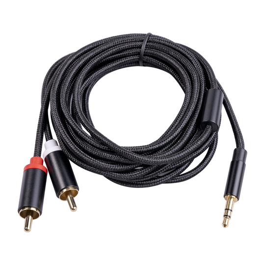 RCA-kabel 3,5 mm till 2RCA Audio Line Guldpläterad 3,5 mm jack för telefon hemmabio 2RCA Aux-kabel hane till hane 1M 1,8