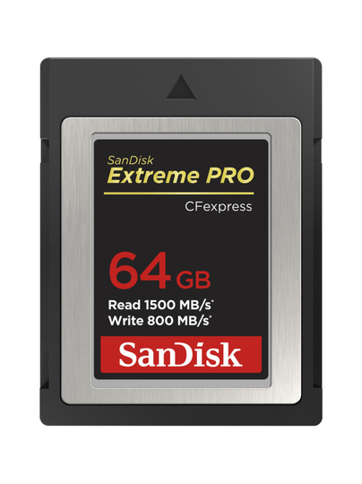 Sandisk extreme pro 64gb cfexpress (write: 800mb/s, read: 1500mb/s) muistikortti