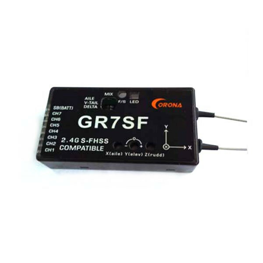 CORONA 2.4G 7CH GR7SF S-FHSS Kompatibel mottagare med Gyro för Futabas T6J T8J T10J T14SG