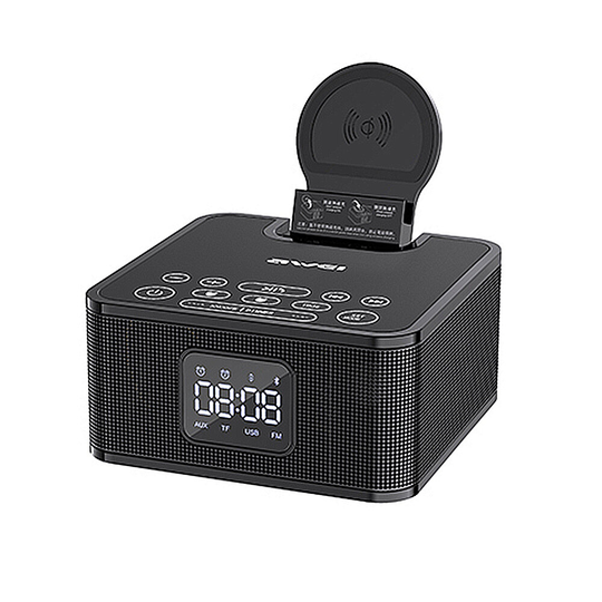 AWEI Y332 5W Blåtand 5.0 högtalare Bärbar högtalare 360° Surround Stereo 8000mAh batteri med trådlös laddare Telefonhåll