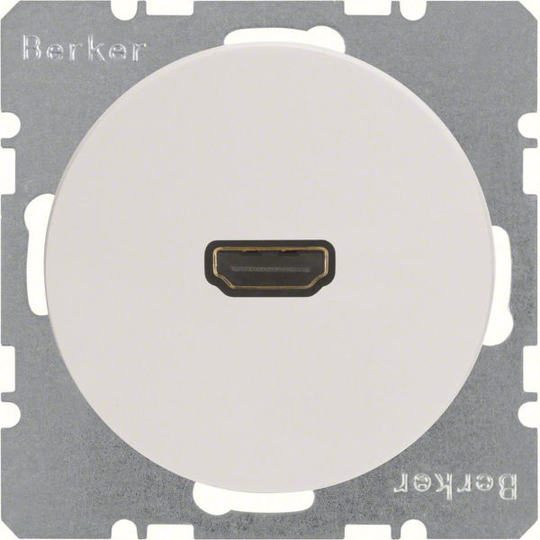 Hager 3315432089 HDMI-pistorasia R.1/R.3, 90° Valkoinen