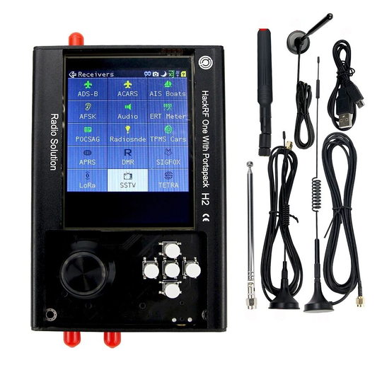Nytt PortaPack H2 och HackRF One SDR-programvarudefinierad radio 1MHz-6GHz monterad med antenner Inbyggt uppladdningsbar