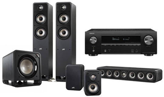 Polk Audio Signature 5.1 + AVR-X1600H kotiteatteri -paketti, musta