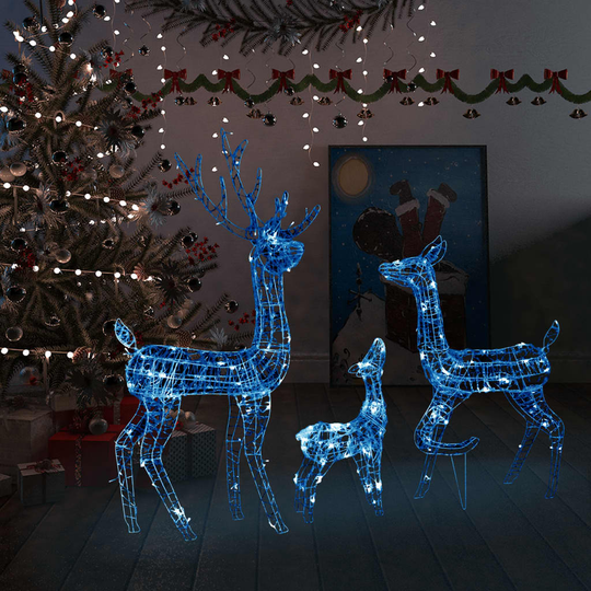 vidaXL Poroperhe joulukoriste akryyli 300 LED-valoa sininen