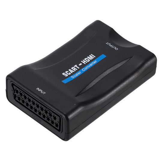 MT06 Scart till HDMI-omvandlare Videoomvandlare 1080P 720P HDMI-utgångssplitter för PAL NTSC3.58. NTSC4.43 SECAM PAL med