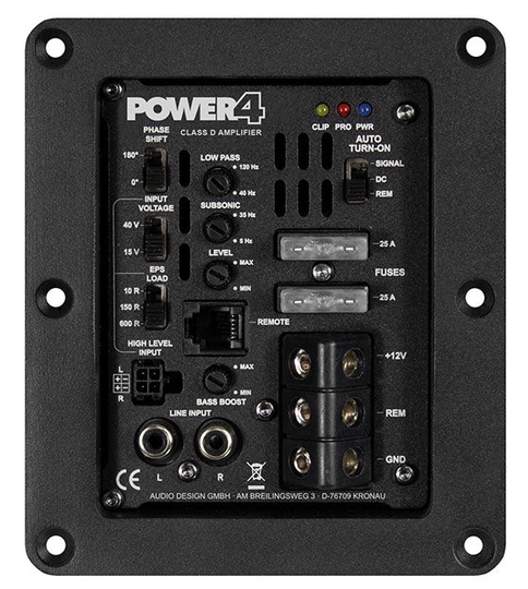 ESX Audio POWER4 upotettava monovahvistin