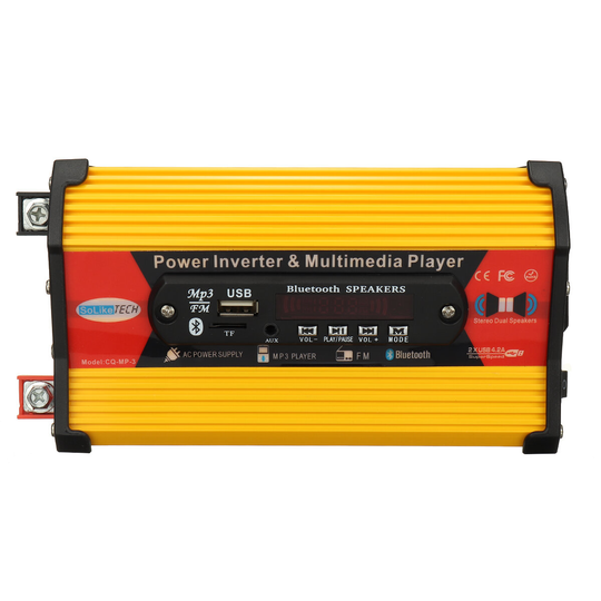 300W 12V Till 220V/110V DC 10V~15V Bilväxelriktare Strömförsörjning Modifierad sinusvåg med MP3-musikradio bluetooth-fun