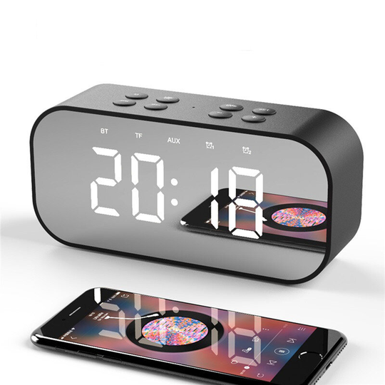 YUNDOM BT501 Trådlös Bluetooth 5.0 Högtalare Dubbel väckarklocka FM Radio HiFi Musik Kolumn Subwoofer Handsfree Samtal S