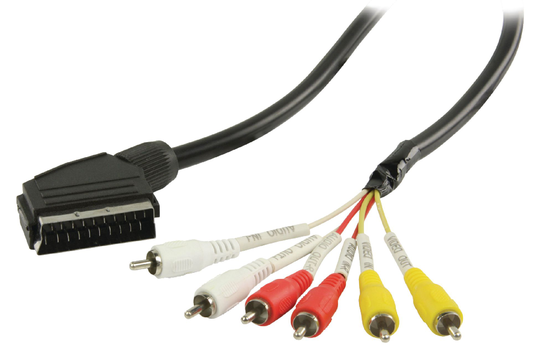 SCART - RCA-kaapeli SCART uros - 6x RCA uros 2 00 m musta