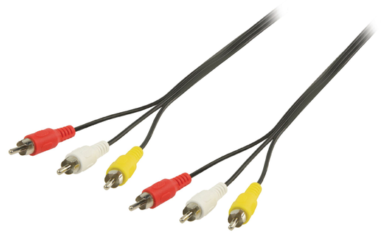 Komposiittivideokaapeli Valueline RCA AV-kaapeli 3x RCA uros - 3x RCA uros 2 00 m musta