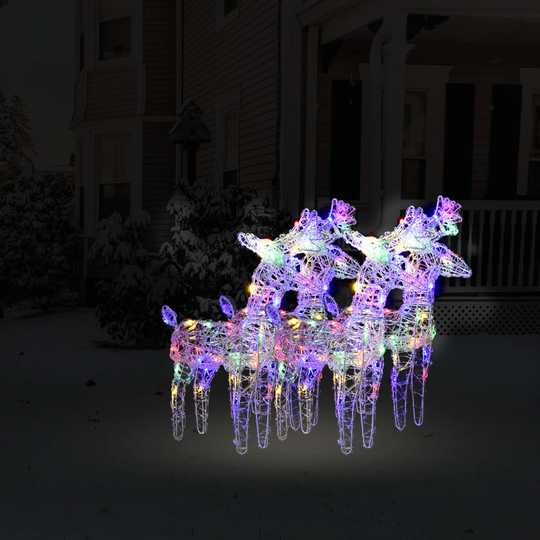 vidaXL Jouluporot 4 kpl monivärinen 160 LED-valoa akryyli