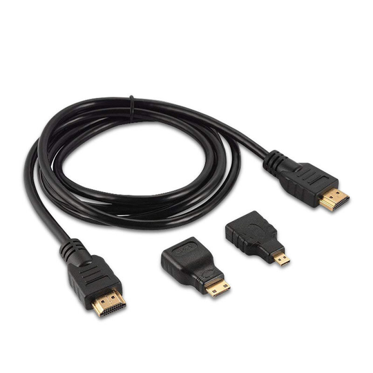 3 i 1 1,5 m HDMI HD-kabel Mikro HDMI-kontakt HDMI-adapter 4K HD-kabel för PS3 HDTV DVD XBOX PC Pro