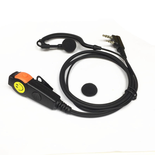 2-pinnar hörlurar headset PTT med mikrofon Walkie Talkie öronkrok tvåvägs radio hörlurar för KENWOOD BAOFENG