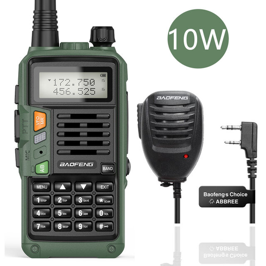2022 BAOFENG UV-S9 Plus Walkie Talkie Grön Gul Tri-Band 10W Med USB Laddare Kraftfull CB Radio Transceiver VHF UHF