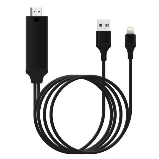iP-port/USB till 4K HD skärmportkabel för iPhone/för iPad/för iPod Audio/Video/Fileröverföring till skärm/projektor/TV m