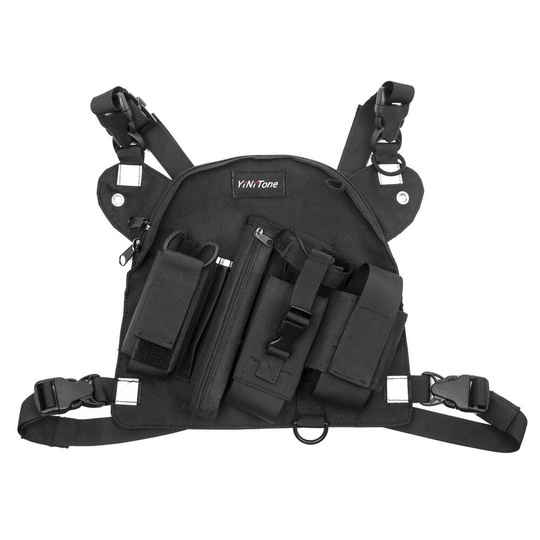 Tactical Harness Front Pack Bag Case Pouch Carry Holster för Kenwood Motorolas TYT Baofeng Walkie Talkie Vest Rig Bröstv