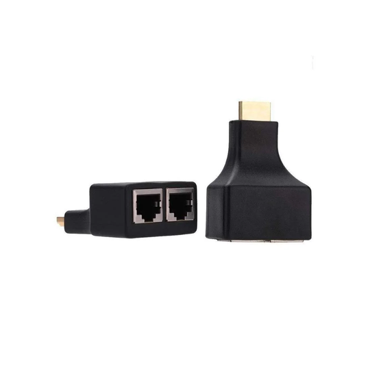 2x HDMI RJ45 Dual Port -adapterit 30 m kantamalla