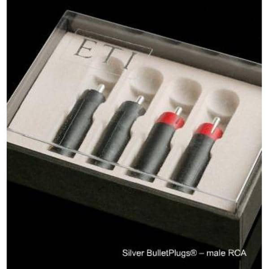 BulletPlug 4-Pack Male RCA Silver, kpl