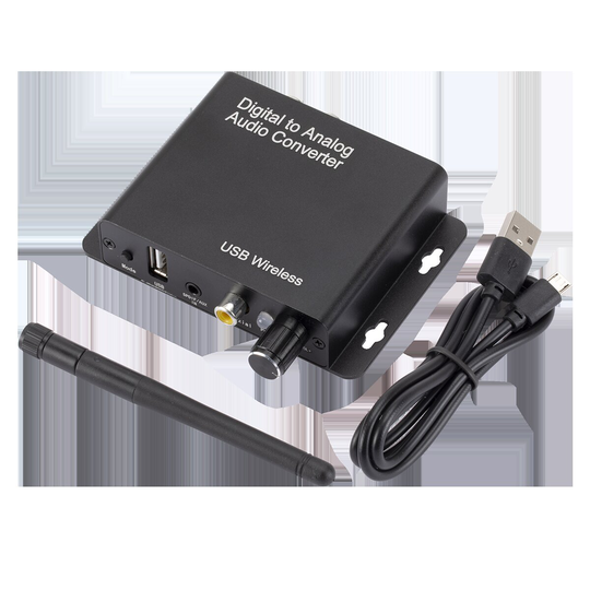 MnnWuu Digital Fiber Koaxial till Analog RAC AUX 3.5 Bluetooth 5.0 Receiver Signal Adapter Converter Med USB-port för hö