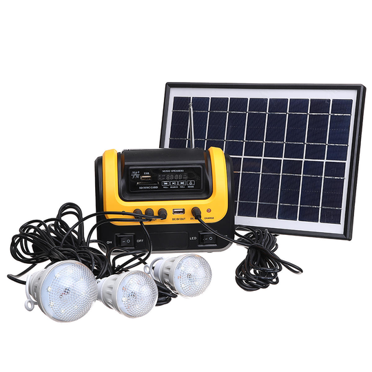 Solar Generator DC Solar Powered System med Radio MP3 Solar Ficklampa Strömförsörjning