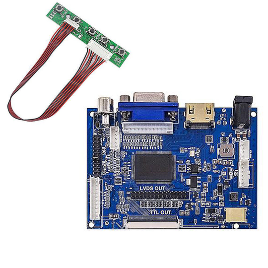 LCD-skärm TTL LVDS Kontrollkort HDMI VGA 2AV 50PIN för AT070TN90 92 94 Stöd automatiskt VS-TY2662-V1 med 5-knapps tangen