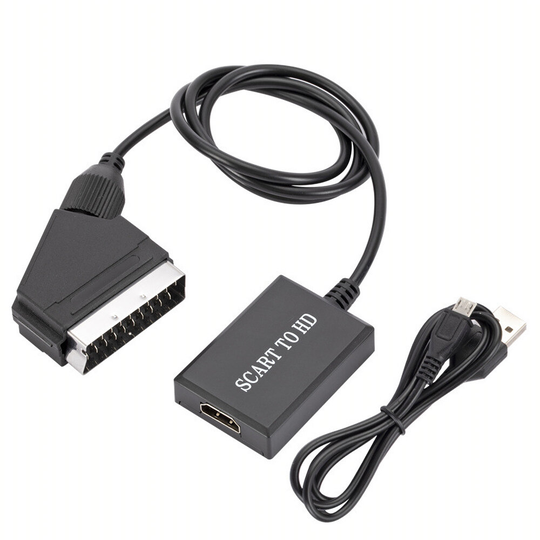 MnnWuu HD Scart till HDMI Converter Scart till HDMI Broom Head Switching Video Converter 1080 Upplösning