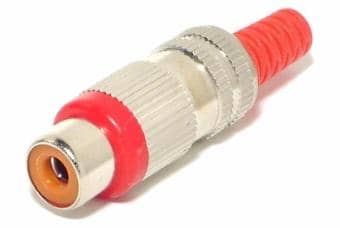 RCA-liitin, naaras, punainen, kpl