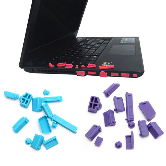 13 STK En uppsättning Universal Laptop Dust Plug Laptop Notebook PC Silikondator USB VGA SD HDMI-portar Dammsäker gummik