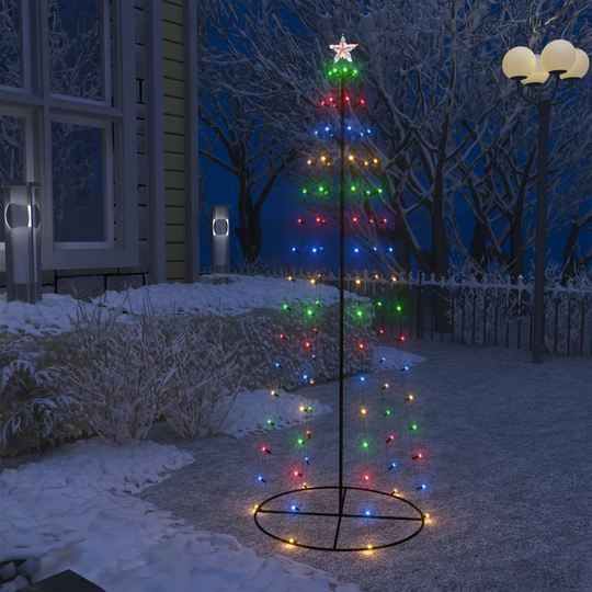 vidaXL Kartio joulukuusi 100 moniväristä LED-valoa 70x180 cm