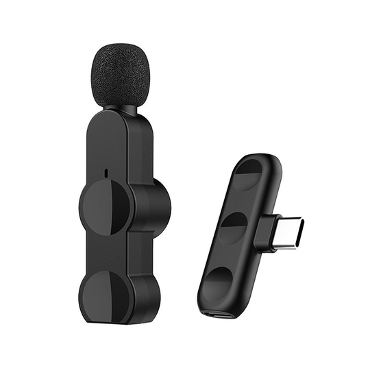 ZBR-MKF 2.4G Trådlös Lavalier Mikrofon Mini Bärbar Sändare Mottagare Mic 360° Ljudupptagning Intelligent brusreducering