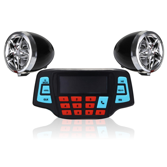 Motorcykel Handtag Förstärkare Radio Stereo Alarm Högtalare MP3 FM-spelare med Bluetooth-funktion