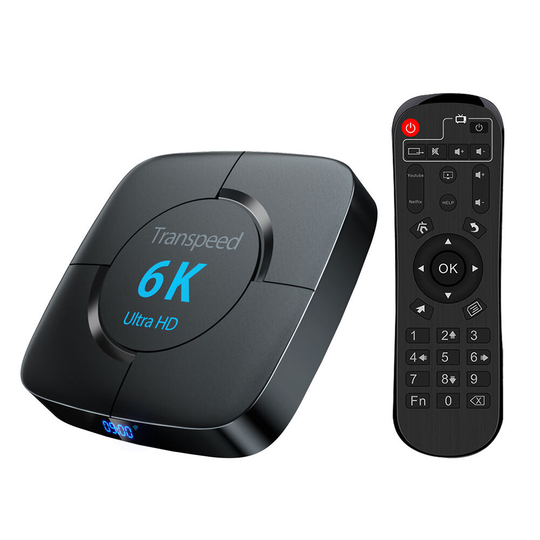 Transpeed Smart TV Box Android 10.0 2G+16GB TV BOX Allwinner H616 2.4G/5.8G WiFi Stöd 3D 6K UHD Media Player Set Top Box