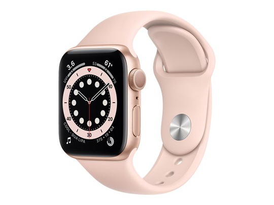 Apple Watch Series 6 (GPS) 40mm ruusukullanvärinen alumiinikuori / vaaleanpunainen urheiluranneke MG123KS/A