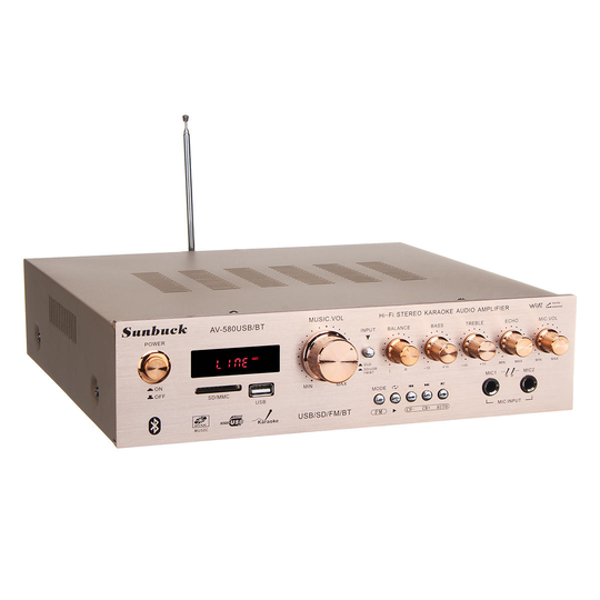 Sunbuck AV-580USB/BT bluetooth4.0 5CH förstärkare Stöd SD-kort USB FM-mikrofon Guld
