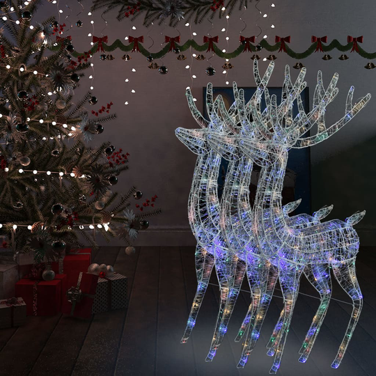 vidaXL XXL Jouluporot akryyli 250 LED-valoa 3 kpl 180 cm monivärinen