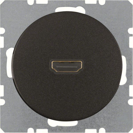 Hager 3315432045 HDMI-pistorasia R.1/R.3, 90° Musta