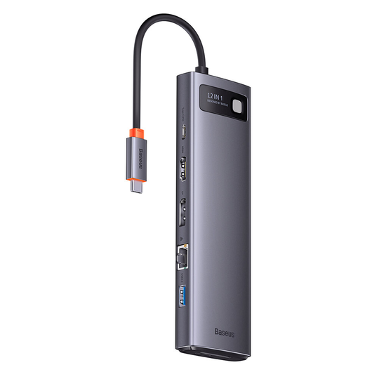 [8K@30Hz]Baseus 12-IN-1 USB Typ-C Hub Adapter Dockningsstation med USB3.0 USB3.1 Typ-C PD 100W 8K HDMI DP 3,5 mm Ljud RJ