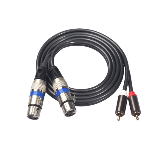 REXLIS 3m XLR till RCA kabel 2 RCA hane till 2 XLR hona ljudkabel patchkabel för förstärkare mixer mikrofon