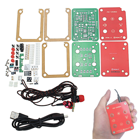 EQKIT® FM Stereo Radio Kit 76-108Mhz Frekvens 180mAh 32Ω Impedans YFM-1 DIY elektroniska delar