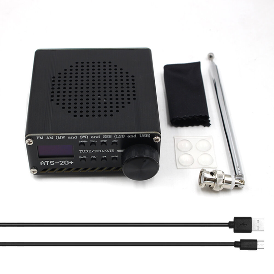 Uppgraderad ATS-20+ Plus ATS20 V2 SI4732 Radiomottagare FM AM (MW & SW) SSB (LSB & USB) med batteri + antenn + högtalare