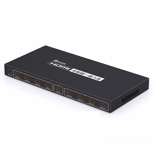 BIAZE ZH118 1 in 8 out HDMI-kompatibilitet Splitter 4K/30Hz Upplösning 5V Strömförsörjning för Mac Windows PC Laptop