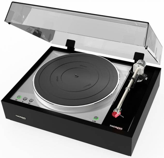 Thorens TD1601 automaatti levysoitin, pianomusta, ei äänirasiaa