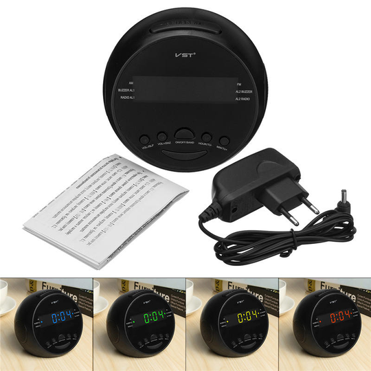 Multifunktionell LED Digital Display Väckarklocka DC 5V AM / FM Dual Channel 0,6 "LED-klockradio Väckarklocka Skrivbords