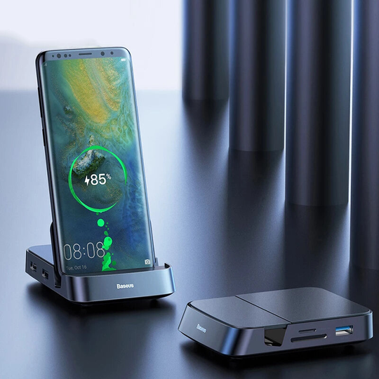 Baseus 7-i-1 USB-C HUB Dockningsstation USB3.0*1 / USB2.0*2 / 4K@30Hz HDMI*1 / Minneskortläsare *1 / USB-C *1 För Samsun