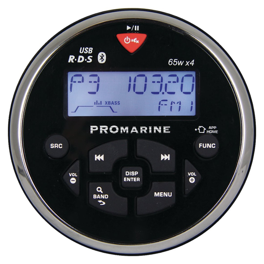 LTC Promarine 1111 vesitiivis pyöreä 4x65 W musta RDS-veneradio