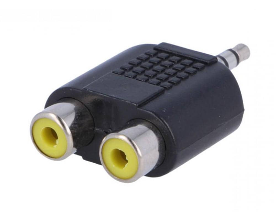 3.5 mm uros plugi 2 x RCA naaras liittimeksi, CTAC-010