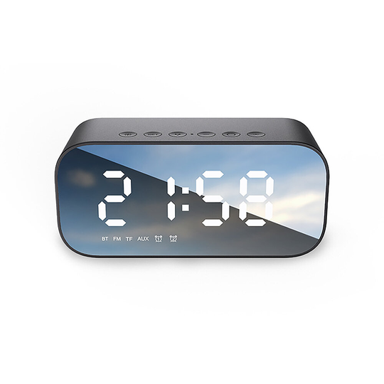 Trådlös bluetooth5.0 Högtalare 1200mAh Batteri Väckarklocka 6D Bas Surround Tre ljusstyrkelägen HD Ring FM Radio Ljudbox