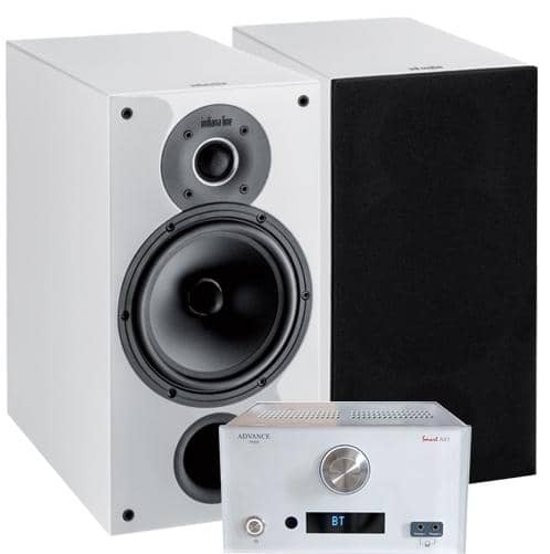 Indiana Line Tesi 262 + Advance Acoustics AX-1 stereopaketti, valkoinen